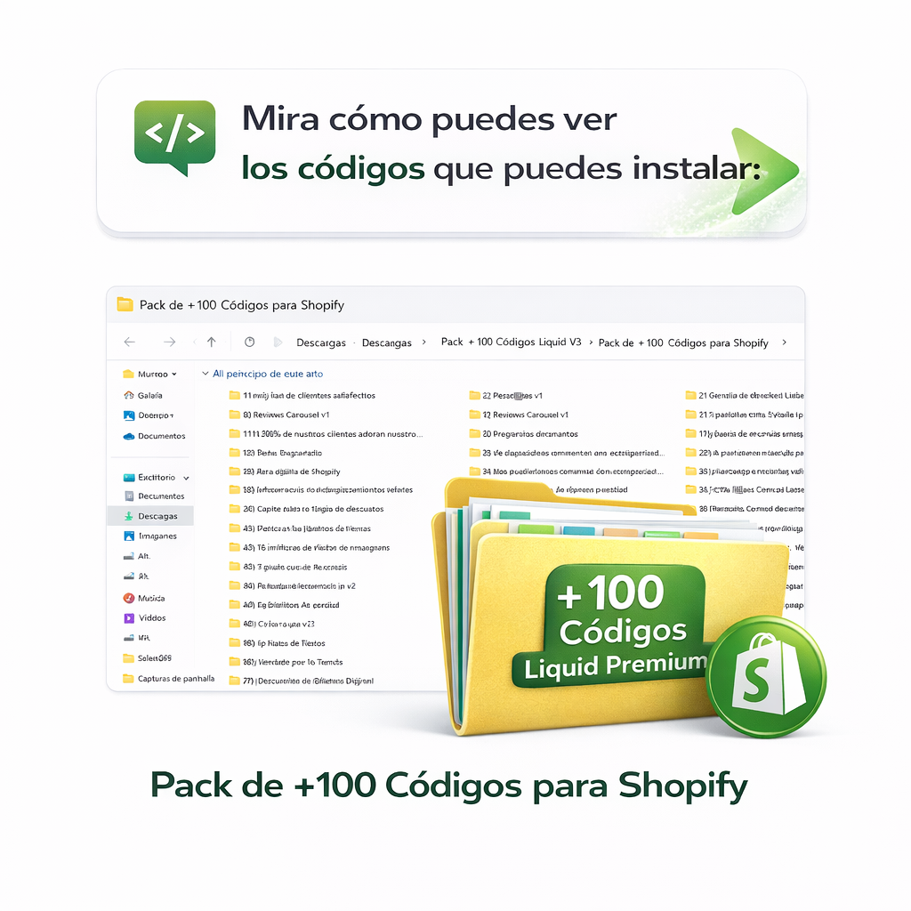 Pack +100 Códigos Liquid para Shopify