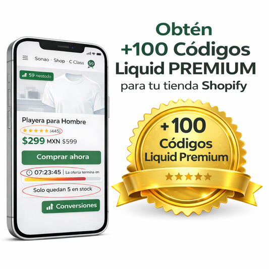 Pack +100 Códigos Liquid para Shopify